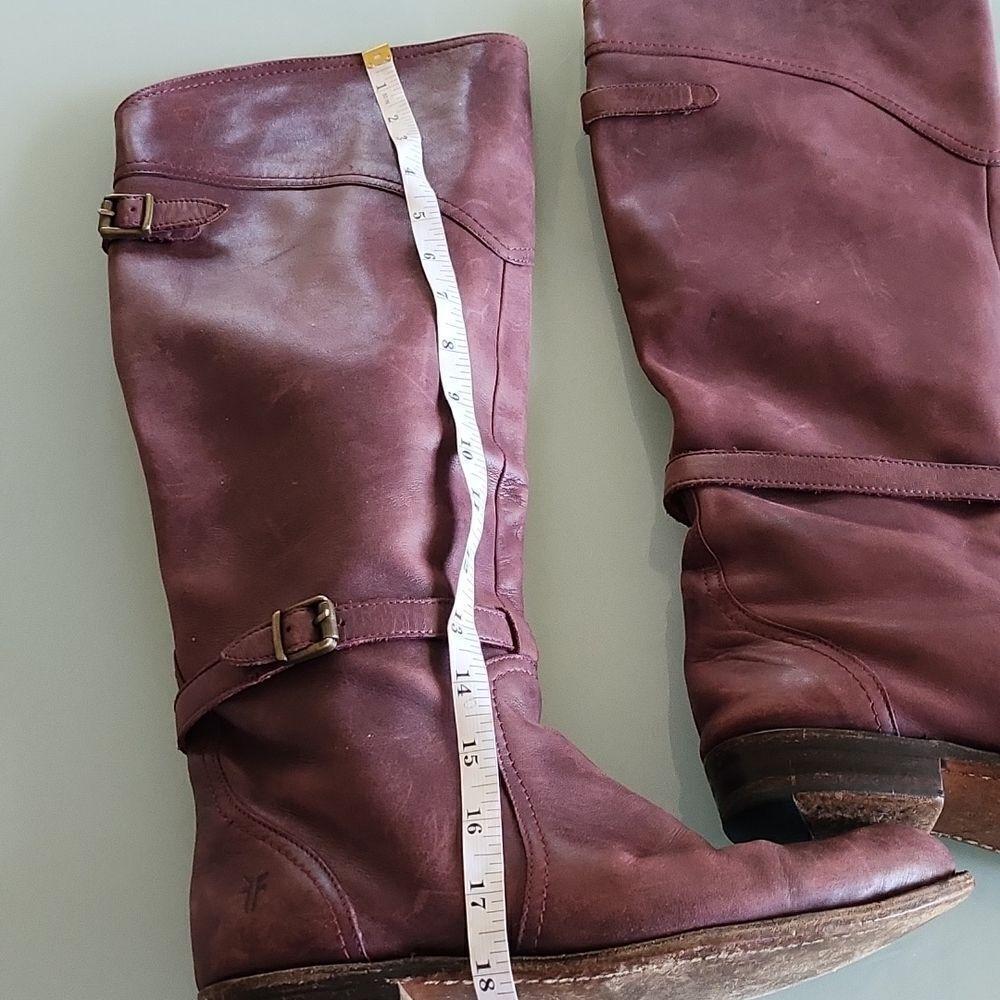 Frye Dorado Heritage Leather Equestrian Strappy Accent Riding Boots Size 7 - Picture 9 of 11